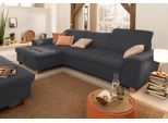 Ecksofa HOME AFFAIRE "Lyla fester Sitzkomfort, bequeme Armlehnen, Breite 279cm, L-Form", grau (anthrazit), B:279cm H:81cm T:170cm, Sofas, Ecksofa, mit Recamiere, wahlweise mit Rückenfunktion und zusätzlich mit Bett