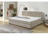 Boxspringbett JOCKENHÖFER GRUPPE "Family, inklusive 7-Zonen-TTFK-Matratzen und Kaltschaumtopper", beige (beige 403, 07), B:250cm L:213cm, Bezug Bett: Microfaser (100% Polyester);Topper und Matratzenspiegel: 100% Polyester, Komplettbetten, Boxspringbett, Familienbett in der Größe 240x200 cm