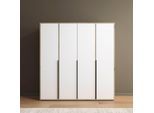 Drehtürenschrank RAUCH "Kleiderschrank Schrank Garderobe Wäscheschrank NAGATA viel Stauraum", weiß (eiche artisan, alpinweiß), B:187cm H:194cm T:53cm, Holzwerkstoff, Schränke, Drehtürenschrank, mit modernen Stangengriffen in Graumetallic TOPSELLER MADE IN GERMANY