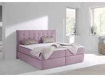 Boxspringbett HOME AFFAIRE "Sagres", rosa (rosé), B:195cm L:210cm, Feinstruktur(100% Polyester);Bezug der Spiegelfläche Matratzendrell aus 100% Polyester, Komplettbetten, Boxspringbett, Kopfteil mit 2farbiger Flatterbiese und zweifarbigen Knöpfen