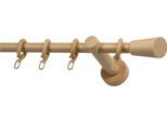 Gardinenstange GARESA "CLASSICO MOLIS", beige (natur), L:410cm, Gardinenstangen, Gardinenstange, Vorhanggarnitur, verlängerbar, Wandmontage, Keil, mit Ringe und Haken