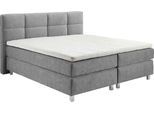 Boxspringbett, grau, B:195cm L:210cm, Bezug: 100% Polyester;Polsterung: 100% Polyester, WESTFALIA SCHLAFKOMFORT, Komplettbetten, Boxspringbett, wahlweise mit Kaltschaum-Topper