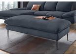 Hocker W.SCHILLIG "enjoy&MORE", blau (marine r66), B:151cm H:45cm T:71cm, Chenille-Flachgewebe R66 (85% Polyester, 15% Nylon);Longlife Xtra-Leder Z59: Glattleder mit modischer Prägung. Hautstärke 0, 9 - 1, 1 mm;Stoff S37 (100% Polyester), Hocker, Hocker, Füße schwarz pulverbeschichtet, Breite 151 cm