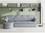 Ecksofa DOMO COLLECTION "Pegnitz, elegante Rückensteppung, kompakte Stellmaße 238/141cm, L-Form", silber, B:238cm H:82cm T:141cm, 100% Polyester, Sofas, Ecksofa, wahlweise mit Bettfunktion