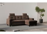 Ecksofa HOME AFFAIRE "Varese", braun (dunkelbraun), B:239cm H:91cm T:164cm, 100% Polyester, Sofas, Ecksofa, wahlweise mit Bettfunktion und Bettkasten