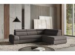 Ecksofa SIT & MORE "Broadway L-Form", grau (fango), B:270cm H:79cm T:213cm, 100% Polyester, Sofas, Ecksofa, mit verstellbaren Kopfteilen, wahlweise mit Bettfunktion