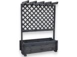 Spalier PROMADINO, grau (anthrazit), B:102cm H:140cm T:65cm, Holzwerkstoff, Rankhilfen, Spalier, Pergola mit Pflanzkasten, BxTxH: 102x65x140 cm