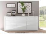 Sideboard HOME AFFAIRE "Carat", weiß (weiß, weiß hochglanz), B:217cm H:90cm T:42cm, Sideboards, Sideboard, Breite 217 cm, wird mit zwei Leisten angeliefert, 1 x grau, 1 x weiss