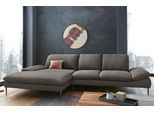 Ecksofa W.SCHILLIG "enjoy&MORE, Designsofa, bequem, elegant und zeitlos, L-Form", grau (antracite s37), B:340cm H:87cm T:185cm, Chenille-Flachgewebe R66 (85% Polyester, 15% Nylon);Longlife Xtra-Leder Z59: Glattleder mit modischer Prägung. Hautstärke 0, 9 - 1, 1 mm;Stoff S37 (100% Polyester), Sofas, Ecksofa, Sitztiefenverstellung, Füße bronze pulverbeschichtet, Breite 340 cm