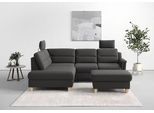 Ecksofa SIT & MORE "Farö L-Form", grau (fango), B:251cm H:90cm T:187cm, Sofas, Ecksofa, inklusive Federkern, wahlweise mit Bettfunktion und Bettkasten
