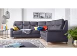 Ecksofa SIT & MORE "Boccaccio L-Form", grau (anthrazit), B:265cm H:104cm T:215cm, Kunstleder SOFTLUX;Luxus-Microfaser (90% Polyester, 10% Polyamid);Flachgewebe (100% Polyester), Sofas, Ecksofa, mit Federkern und Kopfteilverstellung, wahlweise mit Bettfunktion
