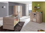 Babyzimmer-Komplettset WIMEX "Bergamo", weiß (san remo eiche nb, alpinweiß), B/H: 70cm x 140cm, Holzwerkstoff, Schlafzimmermöbel-Sets, Babyzimmer-Komplettset, Bett + Wickelkommode + Eckschrank