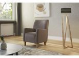 Sessel HOME AFFAIRE "Viva", grau (taupe), B:74cm H:93cm T:81cm, 100% Polyester, Sessel, Sessel, mit Federkern, mit Eichenfüßen