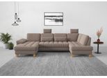 Wohnlandschaft SIT & MORE "Westham U-Form", grau (taupe), B:338cm H:88cm T:172cm, 90% Polyester 10%Polyamid, Sofas, Wohnlandschaft, wahlweise mit Bettfunktion, Bettkasten, Sitztiefenverstellung