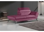 Recamiere EGOITALIANO "Sueli, extravagantes Design und erstklassiger Sitzkomfort", rot (cherry), B:180cm H:100cm T:110cm, Leder »NUVOLE« (Echtes Rindsleder). Halbnatürliches, halbnarbiges Rindsleder mit einer natürlichen Körnung von 1, 2 bis 1, 4 mm. Dieses Leder hat eine weiche, wachsartige Hand mit mattem Aussehen und einem Wolkeneffekt. Es handelt sich um ein Naturleder, das die ursprünglichen
