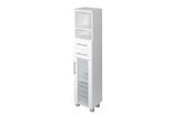 Midischrank WELLTIME "Jaca", weiß, B:30cm H:130cm T:27cm, Holzwerkstoff, MDF, Schränke, Midischrank, Breite 30 cm, mit MDF Hochglanz-Fronten