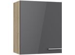 Hängeschrank OPTIFIT "Lilly", schwarz (anthrazit lackiert, wildeiche, wildeiche), B:60cm H:70,4cm T:34,6cm, Holzwerkstoff, Schränke, Hängeschrank, Breite 60 cm, 1 Tür, 2 Einlegeböden