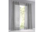 Vorhang KUTTI "Enya" Gr. 2, grau, B:135cm H:175cm, Baumwolle, Polyester, Gardinen, Vorhang, Ausbrenner, modernes Design