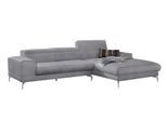 Ecksofa W.SCHILLIG "piedroo, Designsofa mit tollem Sitzkomfort, bequem und elegant, L-Form", grau (dolphin r66), B:303cm H:70cm T:193cm, Chenille-Flachgewebe R66 (85% Polyester, 15% Nylon), Sofas, Ecksofa, Kopfteilverstellung, wahlweise mit Sitztiefenverstellung, Breite 303cm