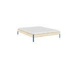 Bettgestell KARUP DESIGN "CORE BED Bodenbett, Holzrahmen, Futonbett, Jugendbett, Holzbett", raw, vivid blau, B:166cm H:34cm L:206cm, Betten, Bettgestell, Massivholzbett mit Lattenrost, Kiefer massiv, Doppelbett ohne Kopfteil