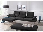 Ecksofa W.SCHILLIG "broadway, Designsofa mit tollem Sitzkomfort, L-Form", grau (anthrazit s37), B:291cm H:94cm T:164cm, Stoff S37 (100% Polyester): Luxus-Microfaser in Lederoptik, Sofas, Ecksofa, Sitztiefenverstellung, Kopfteil- & Seitenteilverstellung, Breite 291cm