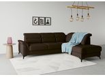 Ecksofa SIT & MORE "Sinatra L-Form", braun (dunkelbraun), B:251cm H:85cm T:220cm, 100% Polyester, Sofas, Ecksofa, mit Ottomane, optional mit Kopfteilverstellung und Armteilfunktion