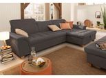 Ecksofa HOME AFFAIRE "Lyla fester Sitzkomfort, bequeme Armlehnen, Breite 279cm, L-Form", braun (schwarzbraun), B:279cm H:81cm T:170cm, Sofas, Ecksofa, mit Recamiere, wahlweise mit Rückenfunktion und zusätzlich mit Bett