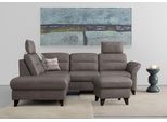 Ecksofa SIT & MORE "Mellum L-Form", grau (anthrazit), B:253cm H:87cm T:212cm, 100% Polyester, Sofas, Ecksofa, Federkern, wahlweise mit Bettfunktion, Stauraum und Armteilfunktion