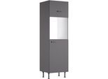Backofen/Kühlumbauschrank KOCHSTATION "KS-Paula", anthrazit, anthrazit, B:60cm H:211,8cm T:58,4cm, Schränke, Backofen/Kühlumbauschrank, 60 cm breit, 211 cm hoch, mit 1 Klappe, 1 Tür