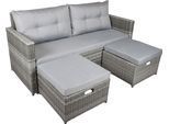 Gartenlounge-Set GARDEN PLEASURE "MALTA", grau, Aluminium, Sitzmöbel-Sets, Gartenlounge-Set