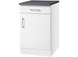 Unterschrank KOCHSTATION "KS-Paris", weiß (weiß, weiß), B:50cm H:85cm T:60cm, Schränke, Unterschrank, Breite 50 cm
