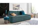 2-Sitzer DOMO COLLECTION "Cesena modernes Sofa mit flachen Armlehnen, komfortabel", blau (petrol), B:200cm H:81cm T:109cm, Sofas, 2-Sitzer, fester Sitzkomfort, frei im Raum stellbar