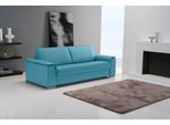Schlafsofa EGOITALIANO "Cecilia, modern & elegant, erstklassiger Sitzkomfort, Dauerschläfer", blau (türkis), B:234cm H:85cm T:102cm, Leder »BULL« (echtes Rindsleder). Geschliffenes, pigmentiertes und behandeltes Rindsleder mit einer Dicke von 1, 3-1, 5 mm. Dieses Leder zeigt eine ziemlich weiche Hand mit einem halb undurchsichtigen Aussehen. Es handelt sich um ein geschütztes Leder. Eine leichte D