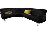 Ecksofa TRENDMANUFAKTUR "Cecilia in italienischem Design, modern und komfortabel, L-Form", schwarz, B:280cm H:87cm T:240cm, NaturLEDER (echtes Rindsleder) in Sitz und Rücken. Korpus in passendem Kunstleder SOFTLUX bezogen;Luxus-Microfaser ALCAZAR (100% Polyester);Kunstleder SOFTLUX;Microfaser PRIMABELLE (100% Polyester), Sofas, Ecksofa, bequeme Armlehnen, mit langem Schenkel