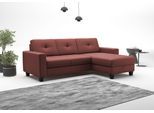 Ecksofa HOME AFFAIRE "Varese", braun (merlot), B:239cm H:91cm T:164cm, Sofas, Ecksofa, wahlweise mit Bettfunktion und Bettkasten