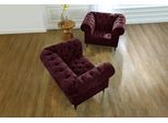 Loveseat HOME AFFAIRE "Tinnum Loveseat, Chesterfield Sessel", rot, B:121cm H:77cm T:87cm, Luxus-Microfaser Vintageoptik (66% PU, 27% Polyester, 7% Baumwolle);Struktur weich( 97% Polyester, 3% Polyacryl), Sessel, Loveseat