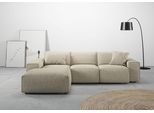 Ecksofa HOME AFFAIRE "Glimminge L-Form auch in Breitcord, Feincord + Easy care-Bezug", beige (sand), B:264cm H:71cm T:191cm, 96% Polyester, 4% Polyacryl, Sofas, Ecksofa, Breite 264, Zierkissen