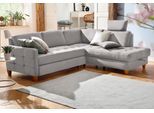 Ecksofa HOME AFFAIRE "Earl L-Form", grau, B:233cm H:80cm T:196cm, Luxus-Microfaser in Lederoptik (100% Polyester);Struktur fein (100% Polyester);Luxus-Microfaser ALTARA NUBUCK (100% Polyester), Sofas, Ecksofa, wahlweise auch mit Bettfunktion oder Bettfunktion mit Bettkasten