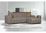 Ecksofa HOME AFFAIRE "Nosia L-Form", grau (taupe), B:234cm H:85cm T:163cm, 100% Polyester, Sofas, Ecksofa, incl. 2 Zierkissen, mit feiner Steppung