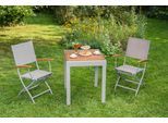 Balkonset MERXX "Naxos", beige (natur), Obermaterial: 100% Polyester, Sitzmöbel-Sets, Balkonset, mit ausziehbaren Tisch (65/130x65 cm)