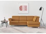 Ecksofa SIT & MORE "Arngast L-Form", gelb (curry), B:245cm H:84cm T:194cm, Sofas, Ecksofa, inklusive Kopfteilverstellung und Federkern