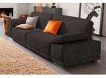 3-Sitzer SIT & MORE "Coria", schwarz, B:215cm H:80cm T:99cm, Kunstleder SOFTLUX;Struktur ( 100% Polyester);Struktur fein ( 90% Polyester; 10% Polyamid);Luxus-Microfaser ALTARA NUBUCK (100% Polyester), Sofas, 3-Sitzer