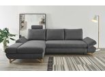 Schlafsofa HOME AFFAIRE "City/Giron", grau (anthrazit), B:284cm H:104cm T:166cm, 100% PES;Schwer entflammbar (BS 5852-0/ EN 1021-1);Gramatur 370g/ qm +/- 5%, Sofas, Schlafsofa, komfortable Bettfunktion (Liegefläche 245 x 138 cm), sowie Bettkasten