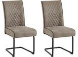 Freischwinger BYLIVING "Maria-XXL 2er-Set", grau (taupe, schwarz, taupe), B:45cm H:95cm T:60cm, Metall, Polyester, Stoff, Stühle, Freischwinger, mit gemütlicher Federkernpolsterung und XXL Belastbarkeit bis zu 150kg