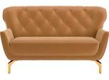 2-Sitzer SIT & MORE "Orient 3", gold, B:153cm H:89cm T:88cm, 100% Polyester, Sofas, 2-Sitzer, inkl. 2 Zierkissen mit Strass-Stein, goldfarbene Metallfüße