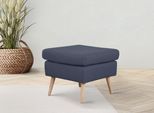 Hocker HOME AFFAIRE "Charles", blau (dunkelblau), B:58cm H:49cm T:58cm, 100% Polyester, Hocker, Hocker, passend zum Sessel "Charles"