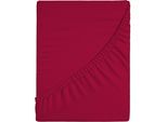 Spannbettlaken CASATEX "Jersey-Elasthan", rot, 1 Stk., Jersey, 140-160x200-220 25cm, Jersey, Obermaterial: 96% Baumwolle, 4% Elasthan, Bettlaken, Spannbettlaken, mit Elasthan