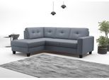 Ecksofa HOME AFFAIRE "Varese", graublau, B:226cm H:91cm T:170cm, Sofas, Ecksofa, wahlweise mit Bettfunktion und Bettkasten