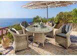 Garten-Essgruppe DESTINY "MALAGA LUNA", beige (natur meliert, grau), Polyester, Aluminium, Polyrattan, Sitzmöbel-Sets, Garten-Essgruppe, Aluminium, Polyrattan