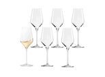 Weißweinglas STÖLZLE "Weißweingläser Quatrophil 405 ml 6er Set transparent", bunt (transparent), Glas, Trinkgefäße, Weißweinglas